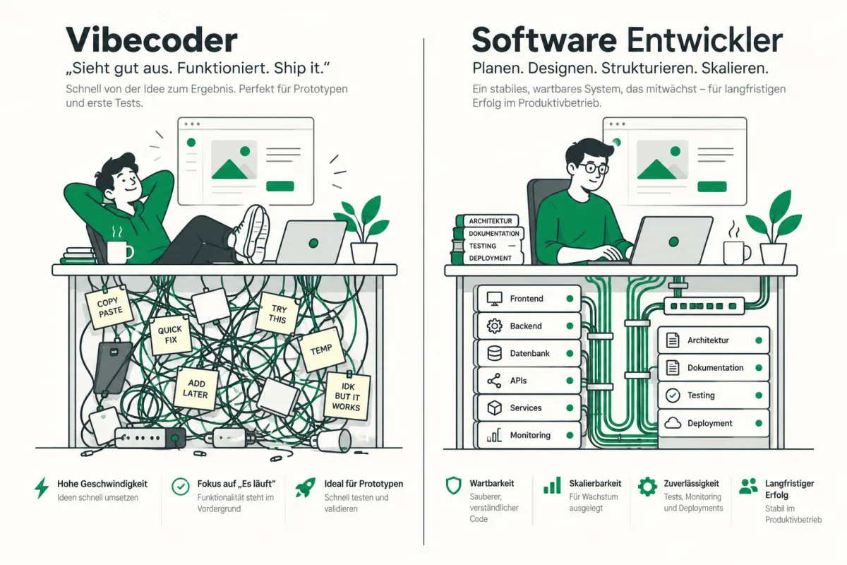 Ich schreibe keinen Code mehr. Bin ich jetzt Vibe-Coder?